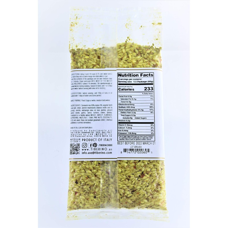 TIBERINO Ravello Lemon Zest Risotto, 7 OZ