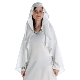 HEMAD Medieval Veil Bird Cotton White Black Garment LARP, White