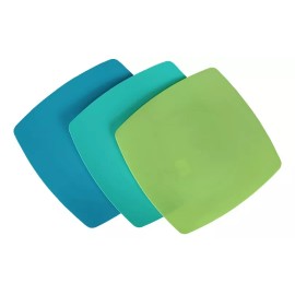 Boris 50 Platos Trinche De Colores Cuadrado Plástico 250ml