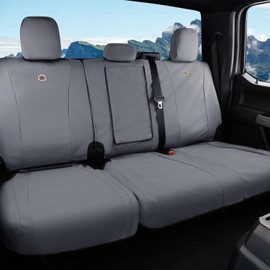 Coverado Rear Car Seat Covers, Waterproof Canvas Seat Protector for Car Seat Cushions for Kids & Dogs, Seat Covers Compatible with 2015-2026 Ford F150&2017-2026 Ford F250 F350 F450(Gray, 2PCS)