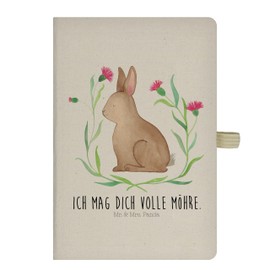 Mr. & Mrs. Panda DIN A5 Cotton Notebook Rabbit Sitting - Easter Gifts, Easter Decoration, Gift, Sketchbook, Easter Decoration, Entry Book, Easter Bunny, Happy Easter, Notebook, Easter Gifts, Notepad, Ka