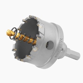 AOKAIMIAR 2-1/8 Inch Carbide Hole Saw with Titanium Plated Center Drill Bit, Heavy Duty TCT Hole Saw Metal Hole Cutter for Stainless Steel Iron Copper Brass Aluminum Alloy