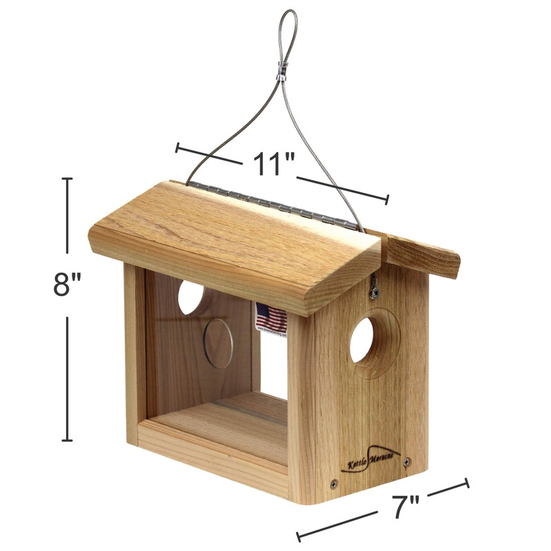 Kettle Moraine Cedar Hanging Bluebird Mealworm Feeder