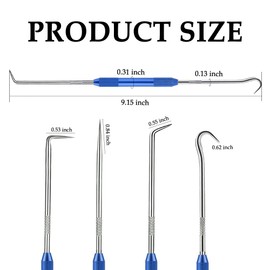 2PCS CarbonSteel Hook Tool and Pick Set,Double End Pick and Hook Set Auxiliary Dismantling Fittings,Universal O Ring Pick Set and Hook Tool Car Accessories Fit for Most Cars (Blue)