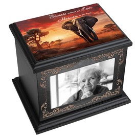 Cremation Urns for Human Ashes Adult Male or Female, Funeral Memorial Urns for Ashes with Photo Frame, Wooden Urns Box and Casket for Men Women, Burial Urn for Adults Up to 200 IBS