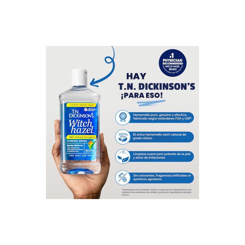 TN Dickinson's Witch Hazel Natural Astringent, 16 oz (Pack of