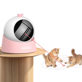 ROJECO Auto Laser Cat Toy - Random Motion Track, Magnetic 360° Base, Run Quiet,Rechargeable with 1000mAh Battery, Auto Sleep & 3 Speed Modes, Safe for Cats,Interactive Cat Toys for Bored Indoor,Pink