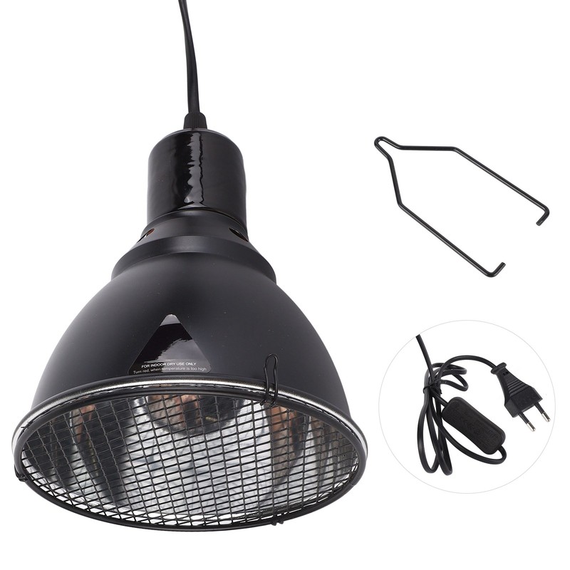5.5in Reptile Lamp Fixture Uniform Heating Professional Shallow Dome Lamp