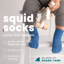 squid socks Boys Viscose from Bamboo Socks | 0-6M, 6-12M, 12-24M, & 2T-3T | Socks that Stay On | As Seen on Shark Tank (US, Age, 0 Months, 6 Months, Colby)