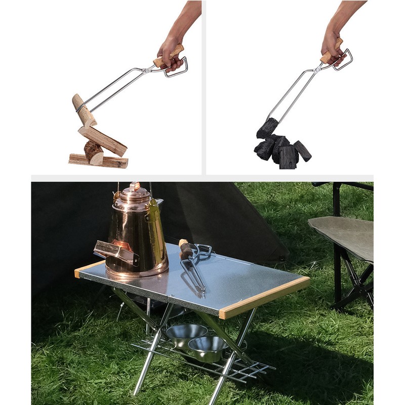 Fire Pit Tongs Heavy Duty Stainless Steel Lengthen Widen Thicken