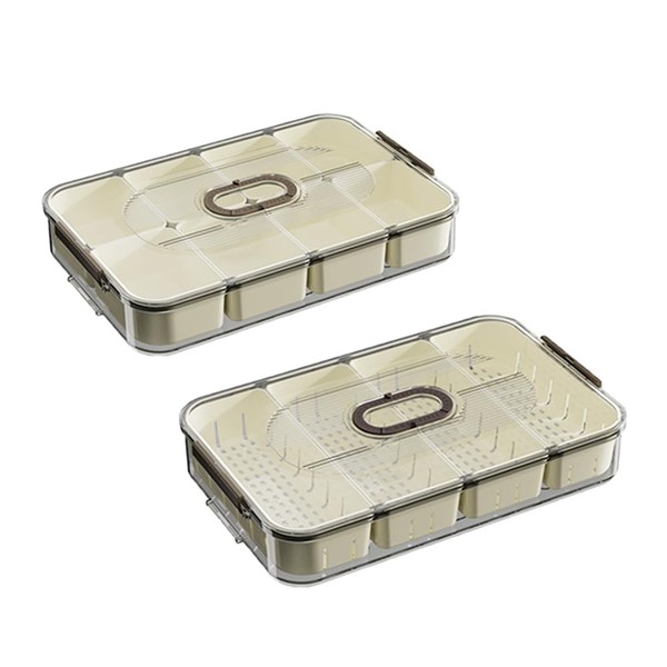 TUZZAN Plastic Bento Snack Box Container with Compartment, Stackable Fridge
