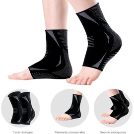 Tobillera Deportiva para Esguince, Tobilleras de Compresión con Soporte Ajustable, Ideal para Fascitis Plantar, Estabilizador de Tobillo Transpirable para Running, Futbol, Gym y Basquetbol, Mediana