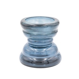 Creative Co-Op Round Reclaimed Glass Pillar Holder, Blue