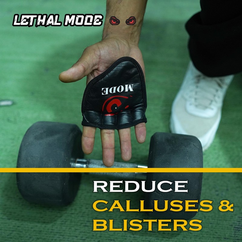 LETHAL MODE Leather Gym Grips – Leather Palm for Weight