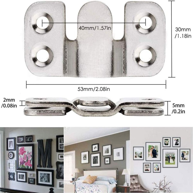 4 Pairs Flush Mount Bracket,Interlocking Furniture Connector,Stainless Steel Heavy Duty