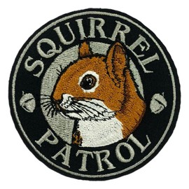 Squirrel Patrol Patch Cute Animal Embroidered Patches Funny Squirrel Sew on Iron On Embroidery Patch for Caps, Bags, Backpacks, Hat, Jackets, Uniform DIY PVC Gifts for Her Him 3 Inches