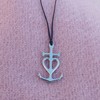 Camargue Cross Pendant with Adjustable Waxed Cord, Hand Cast in