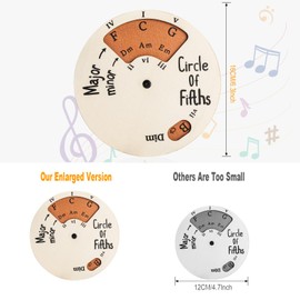 Wooden Melody Tool, 6.3 inches Circle of Fifths Wheel Melody Chord Tool The Chord Wheel for Musicians Songwriters Practice Musical Instruments Accessories for Guitar, Bass, Piano, Violin