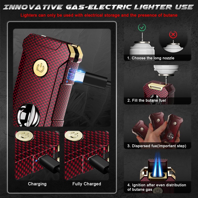 5-in-1 Torch Lighter with Cutter, Punch, Holder, and Draw Enhancer