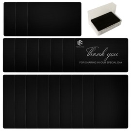 FONLAND 100 Pieces Metal Business Cards Blank Laser Engraved Aluminium Alloy Thickness for House Office DIY Gift Cards, 10 Colours (Black)