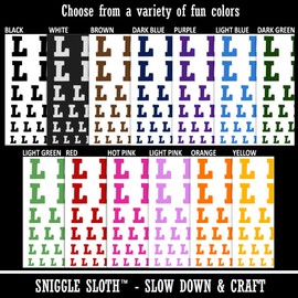 Letter L Uppercase Fun Bold Font Temporary Tattoo Water Resistant Fake Body Art Set Collection - Purple (One Sheet)