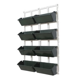 WANLECY 8 Pockets Vertical Planters Indoor Outdoor Living Wall Mounted Garden Wall Planter for Herb Plants, Balcony Decoration (Dark Green)