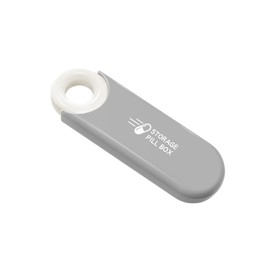 U-Shaped Pill Box Organiser, Daily Pill Container Organizer 3 Compartments, Small Portable Pill Case for Travel Pocket Purse, Compact EDC Pill Holder (Grey)