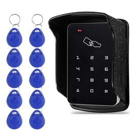 AccessShield Door Lock Access Control System Waterproof Access Control Keypad with 10pcs ID 125KHZ Keychains,Rain Cover