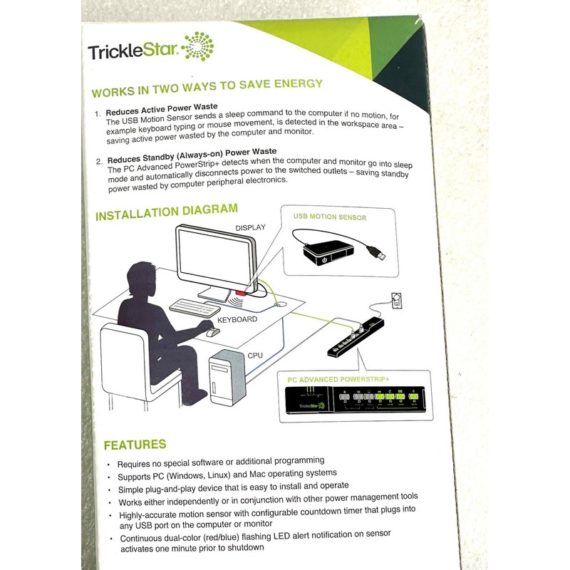 TrickleStar - 7 outlet - PC Advanced PowerStrip+ TS1110 new