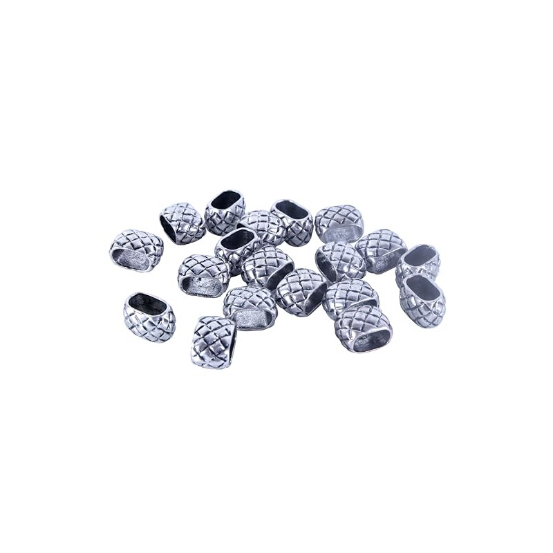 KONMAY Carved Spacer Beads 20pcs 10.0x6.0mm Antique Silver Flat Hole