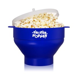 The Original Proper Popper Microwave Popcorn Popper, Silicone Popcorn Maker, Collapsible Bowl BPA Free & Dishwasher Safe - (Blue)