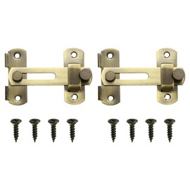 M METERXITY 2-Pack Flip Latch Gate Latch, 4 Inch Stainless Steel Flip Sliding Barn Door Lock with Screws Slide Locks for Barn Door/Fence/Windows/Cabinets [Bronze]