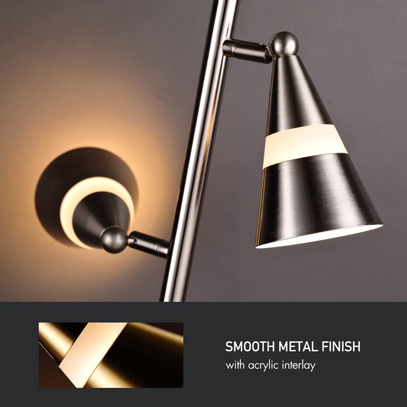 O’Bright Ash - 3-Light LED Tree Floor Lamp, Dimmable 3-Head