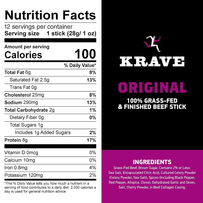 Krave, Beef Sticks (1 Ounce Sticks, Pack of 10) -
