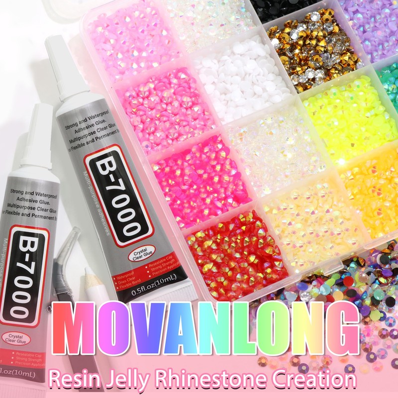 18000Pcs Resin Jelly Bedazzled Kits 24 Colors 4MM Rhinestone Diamond