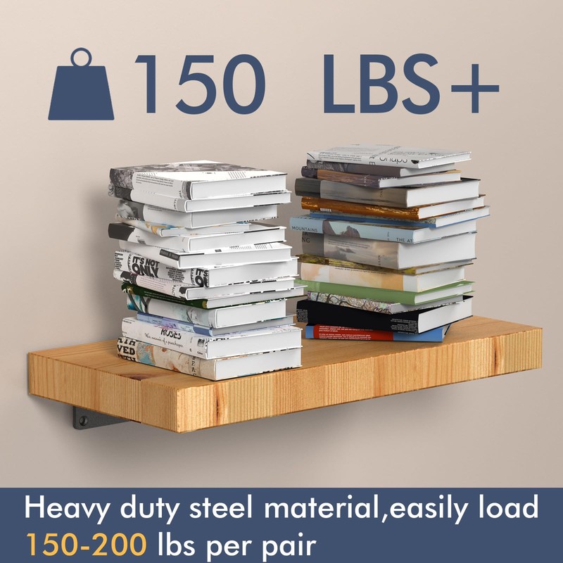 Starunder 12 Pack Floating Shelf Brackets, 10 Inch Heavy Duty