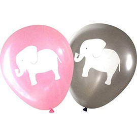 Elephant balloons (16 pcs) by Nerdy Words (Grey & Pink)