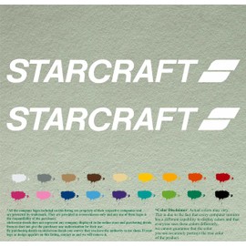 Pair of Starcraft Boats Compatible Replacement Decals Vinyl Stickers Boat Outboard Motor Set of 2 (24", White 010)