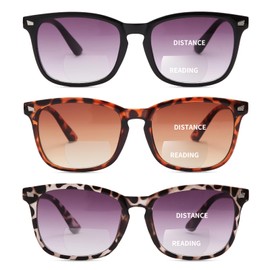 3 Pack Bifocal Reading Sunglasses for Women,UV400 Protection Spring Hinge Sun Readers Glasses for Outdoor 2.0