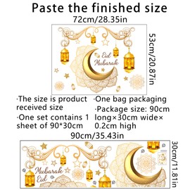 Ramadan Wall Decor Stickers, Islamic Muslim Wall Stickers Eid Mubarak Ramadan Decor Lantern Moon Star Flower Window Decal Ramadan Decorations for Home Living Room Bedroom Decorations Wallpaper