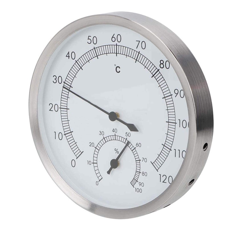 Aqur2020 Stainless Steel Sauna Room Thermometer Hygrometer Steam Room Thermometer