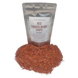 Red Sandalwood Chips (African Coral Padauk) Made from 100% Pterocarpus Soyauxii, Cut & Dried - Net weight: 1.5oz/42.5g