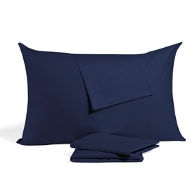 Toddler Pillowcase 13x18 Inches Pack of 2 - Zipper Closer Pillow case Cotton Travel Pillow Cover 500 Thread Count 100% Egyptian Cotton Nursery Pillowcases, 13x18, Navy Blue