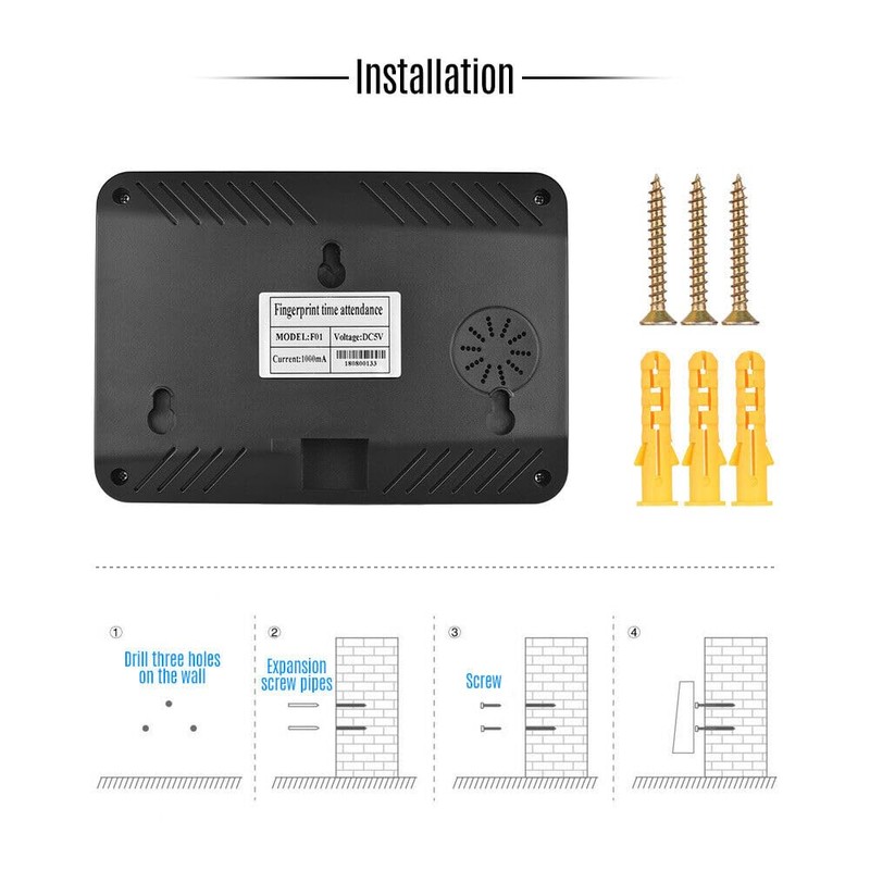 Biometric Fingerprint Password Attendance Machine Employee Check-in Time Clock