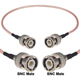 Boobrie 2-Pack BNC Male to Male Coaxial Cable RG316 11.8in BNC Male Pigtail Jumper HD-SDI Cable for CCTV DVR Camera Video Ham Radio Scanner