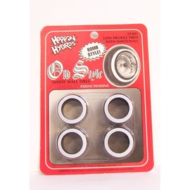 Hoppin Hydros 4 Low Pros Profile Old Style Whitewall Tires (for Hobby Model Kits) 1/24 1/25 Scale