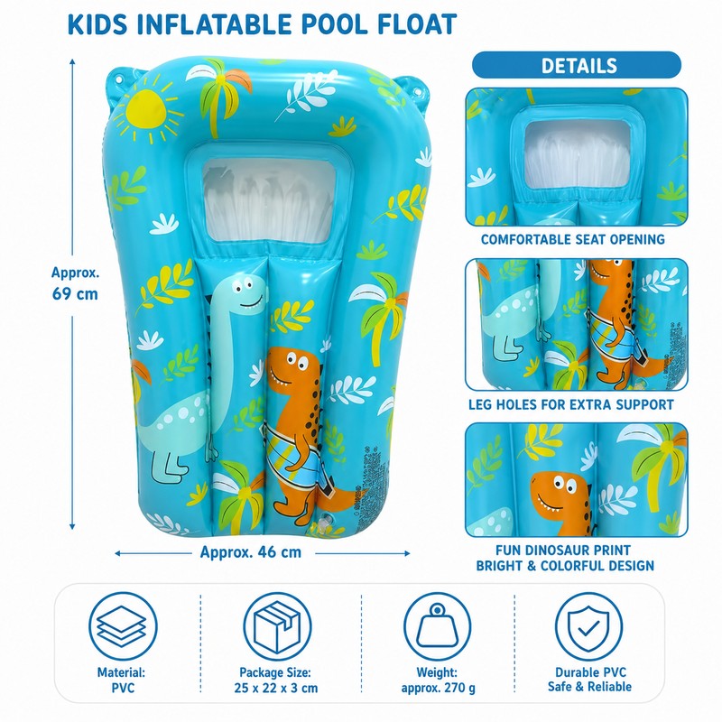 Kids Inflatable Swim Ring for Pool & Beach Play –