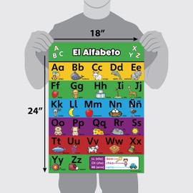 Palace Curriculum ABC Alphabet Spanish Poster Chart - LAMINATED - Español Alfabeto - Abecedario (18 x 24, LAMINATED)
