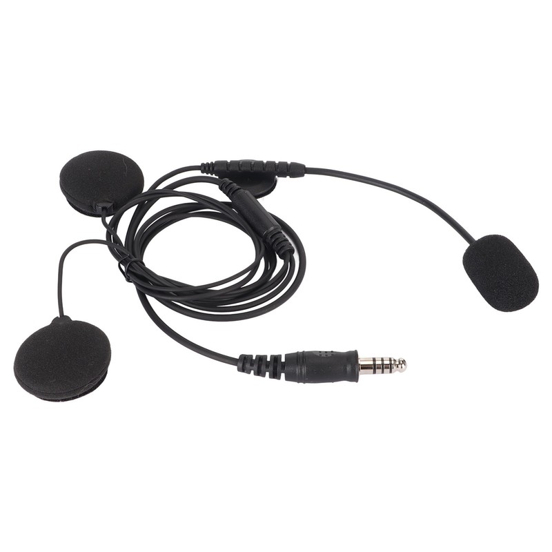 Motorbike Full Face Helmet Earpiece Mic 7.1mm Plug Two Way