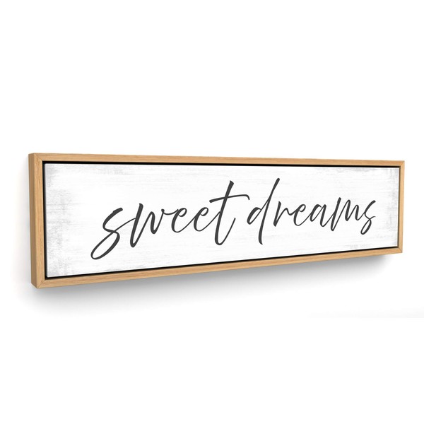 Sweet Dreams Sign Canvas Wall Art Ready-to-Hang Print - Oak